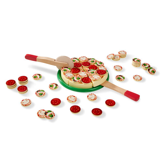 Melissa & Doug 167 Pizza Party Wooden Play Food Set With 54