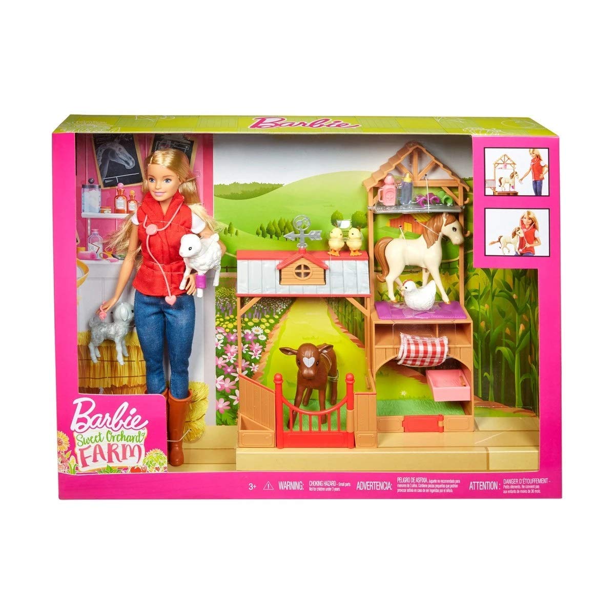 Barbie Sweet Orchard Farm Blonde Doll & Playset with 7 Animals GCK86
