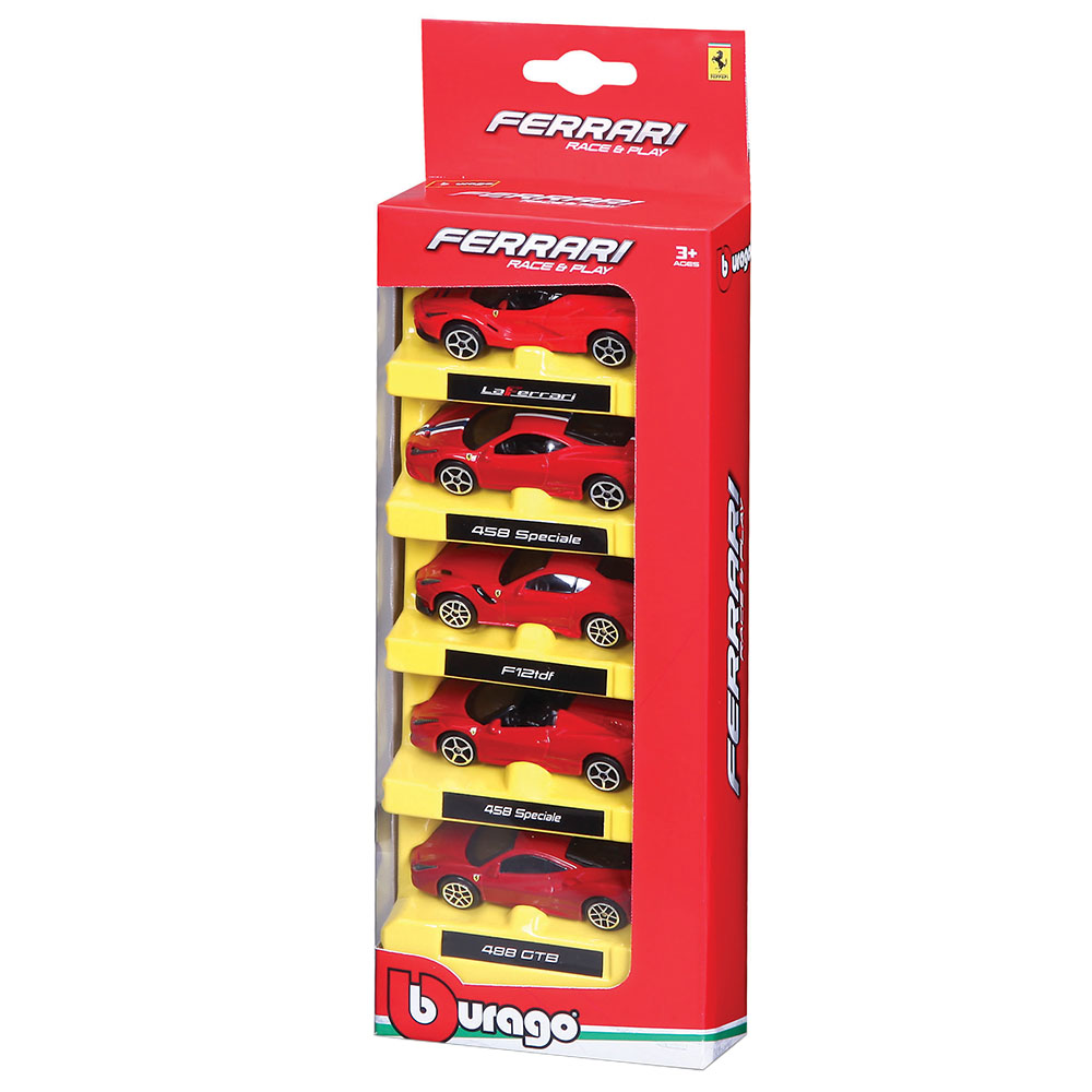 Bburago Ferrari Race & Play 5 in 1 Cars set 18-56105-1